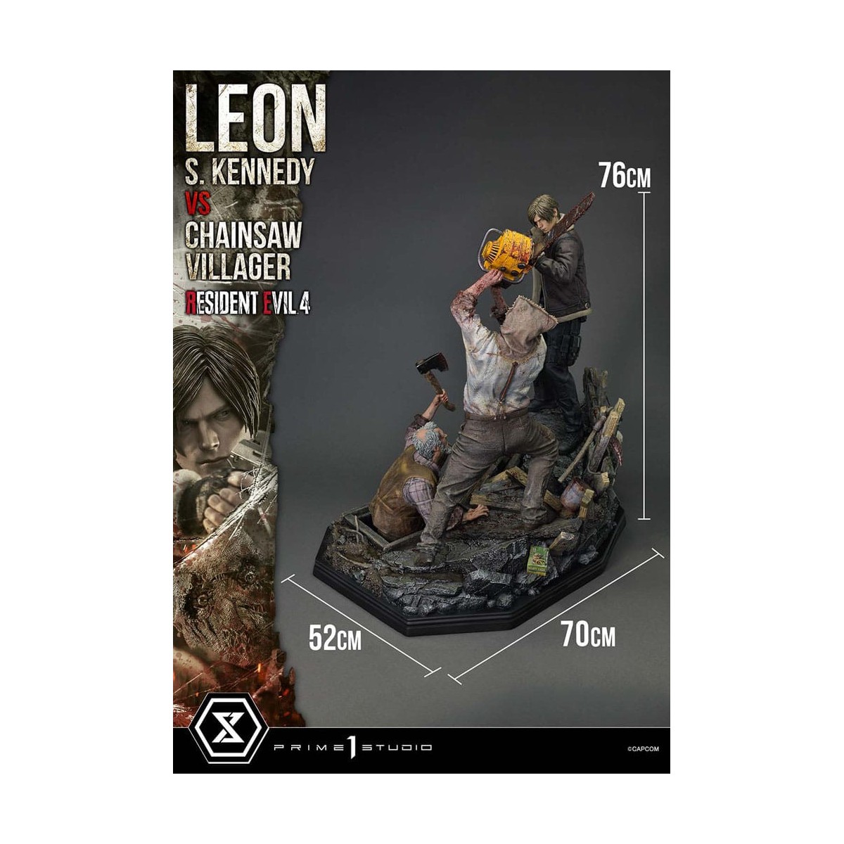Prime 1 Studio - Resident Evil 4 Leon S. Kennedy vs. Chainsaw Villager Bonus Ver. - Serie Ultimate Premium Masterline 1/4