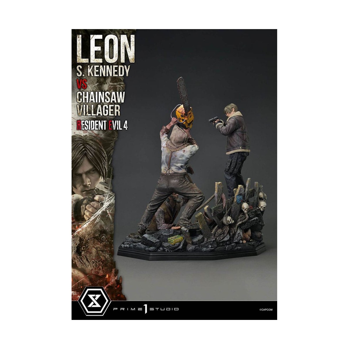 Prime 1 Studio - Resident Evil 4 Leon S. Kennedy vs. Chainsaw Villager Bonus Ver. - Serie Ultimate Premium Masterline 1/4