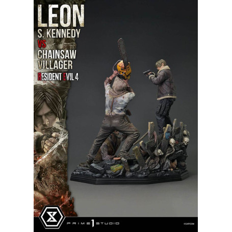 Prime 1 Studio - Resident Evil 4 Leon S. Kennedy vs. Chainsaw Villager Bonus Ver. - Serie Ultimate Premium Masterline 1/4