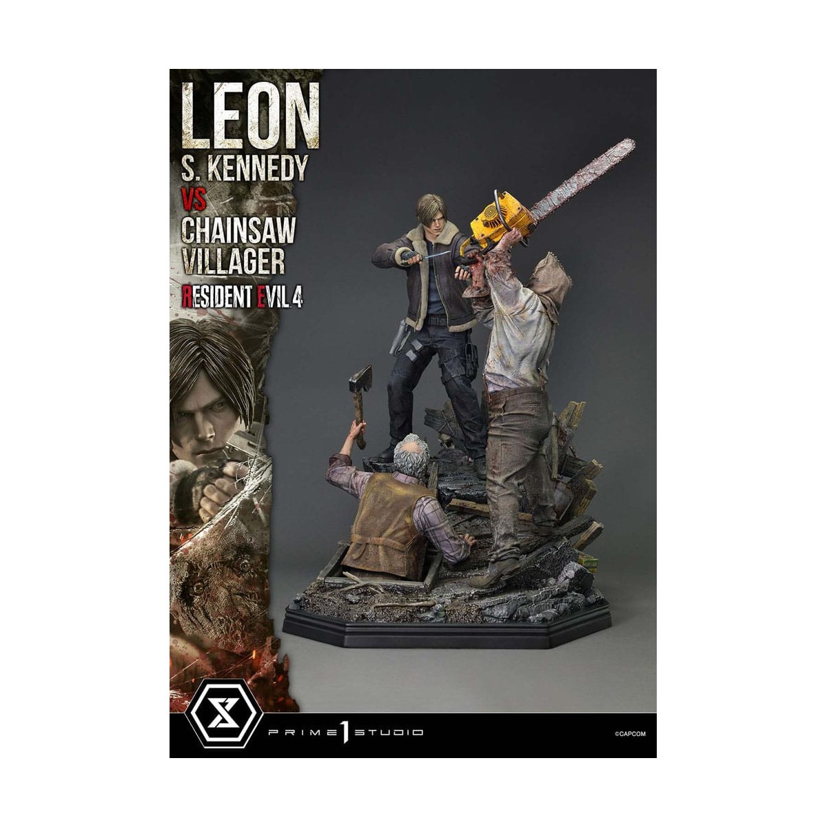 Prime 1 Studio - Resident Evil 4 Leon S. Kennedy vs. Chainsaw Villager Bonus Ver. - Serie Ultimate Premium Masterline 1/4