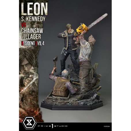 Prime 1 Studio - Resident Evil 4 Leon S. Kennedy vs. Chainsaw Villager Bonus Ver. - Serie Ultimate Premium Masterline 1/4