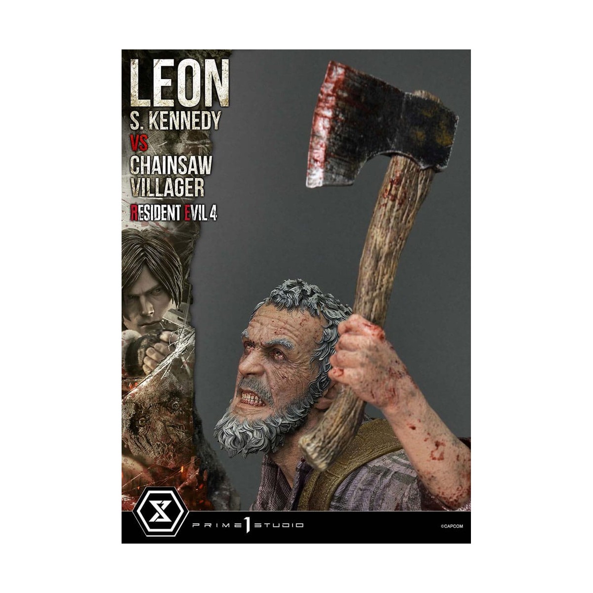 Prime 1 Studio - Resident Evil 4 Leon S. Kennedy vs. Chainsaw Villager Bonus Ver. - Serie Ultimate Premium Masterline 1/4