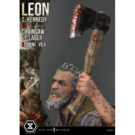 Prime 1 Studio - Resident Evil 4 Leon S. Kennedy vs. Chainsaw Villager Bonus Ver. - Serie Ultimate Premium Masterline 1/4