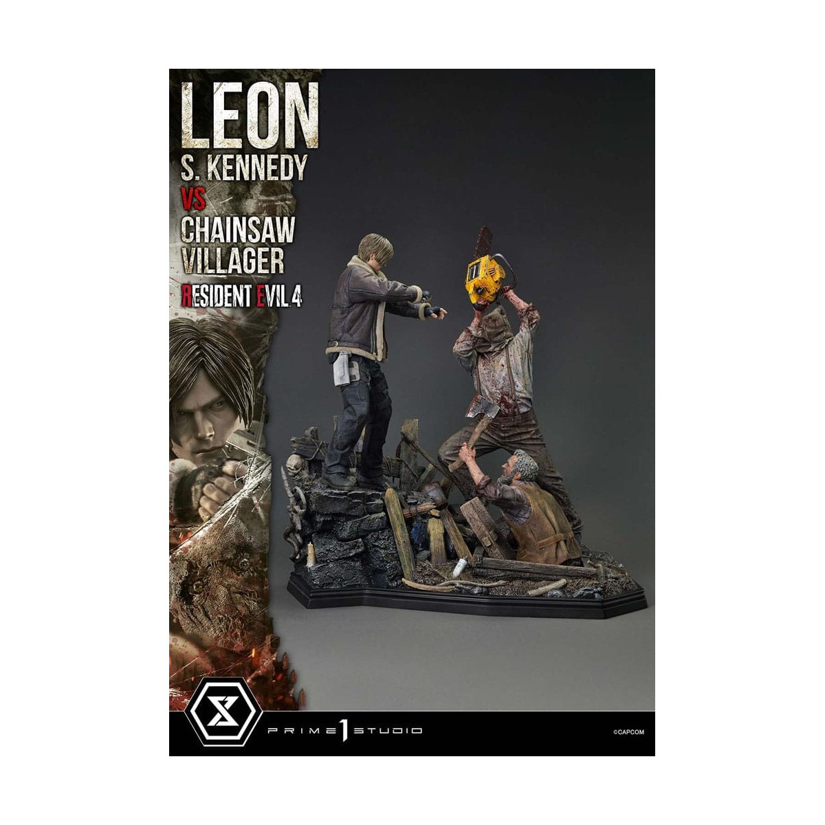 Prime 1 Studio - Resident Evil 4 Leon S. Kennedy vs. Chainsaw Villager Bonus Ver. - Serie Ultimate Premium Masterline 1/4