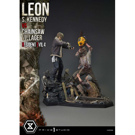 Prime 1 Studio - Resident Evil 4 Leon S. Kennedy vs. Chainsaw Villager Bonus Ver. - Serie Ultimate Premium Masterline 1/4