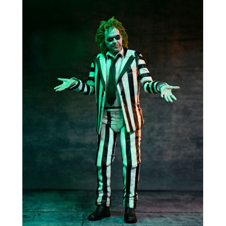 Neca BeetleJuice Beetlejuice - Ultimate Beetlejuice vestito a strisce