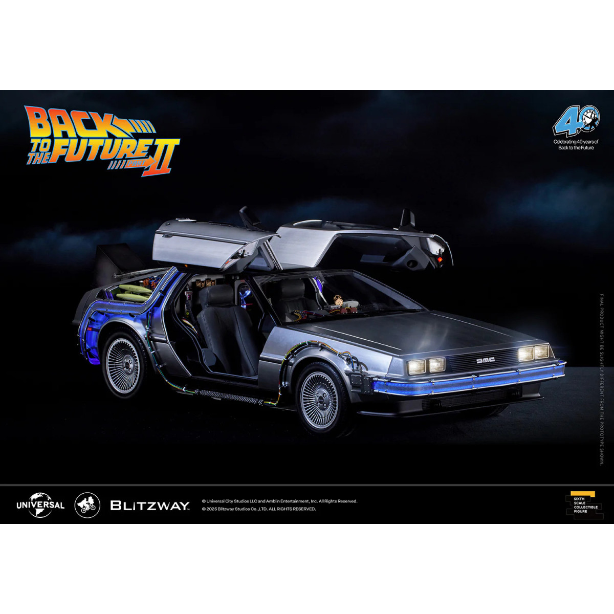 Blitzway - Ritorno al futuro 2 Macchina del tempo Premium UMS 1/6 - Delorean