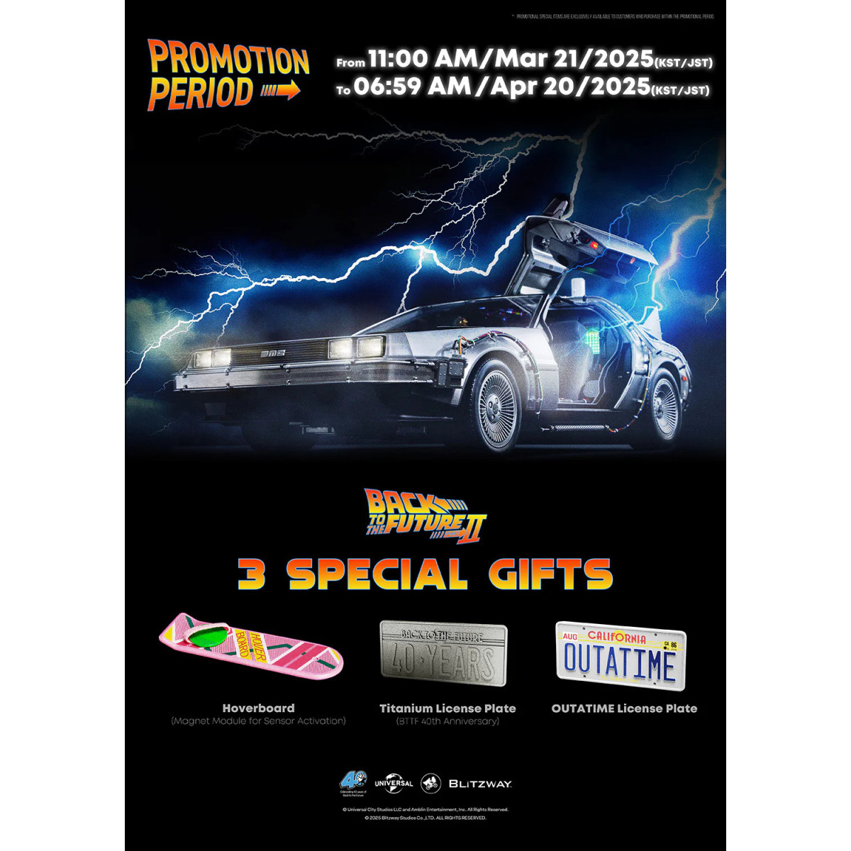 Blitzway - Ritorno al futuro 2 Macchina del tempo Premium UMS 1/6 - Delorean