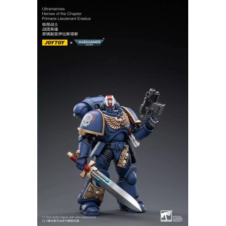 JoyToy - Space Marine - Ultramarines - Eroi del Capitolo Primaris Tenente Erastus 1/18 - Warhammer 40K