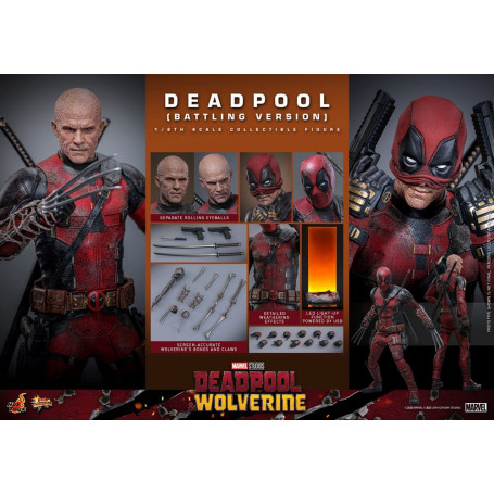 Hot Toys Marvel Deadpool & Wolverine - Deadpool (versione da combattimento) MMS 1/6