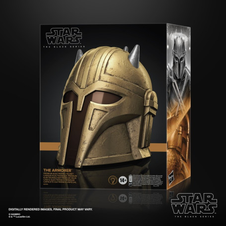 Hasbro - L'Armiere Il Mandaloriano - Star Wars Serie Nera Casco 1:1 Replica Premium