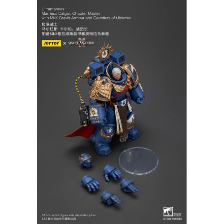 Joytoy - Space Marine II - Marneus Calgar, Maestro di Capitolo con Armatura MkX Gravis e Guanti di Ultramar