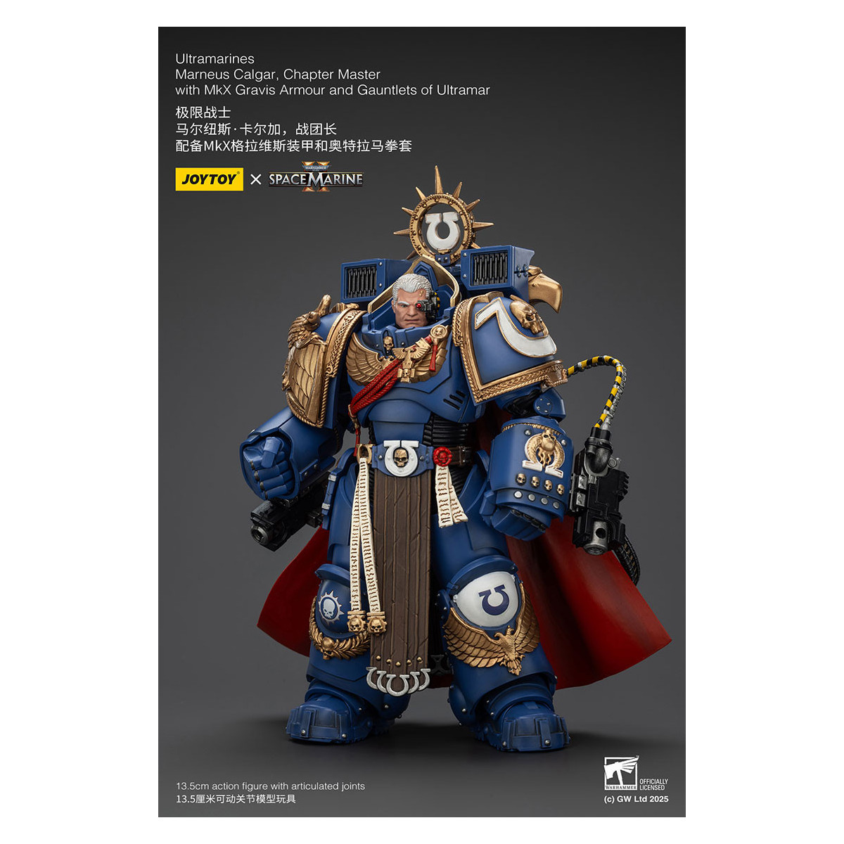 Joytoy - Space Marine II - Marneus Calgar, Maestro di Capitolo con Armatura MkX Gravis e Guanti di Ultramar