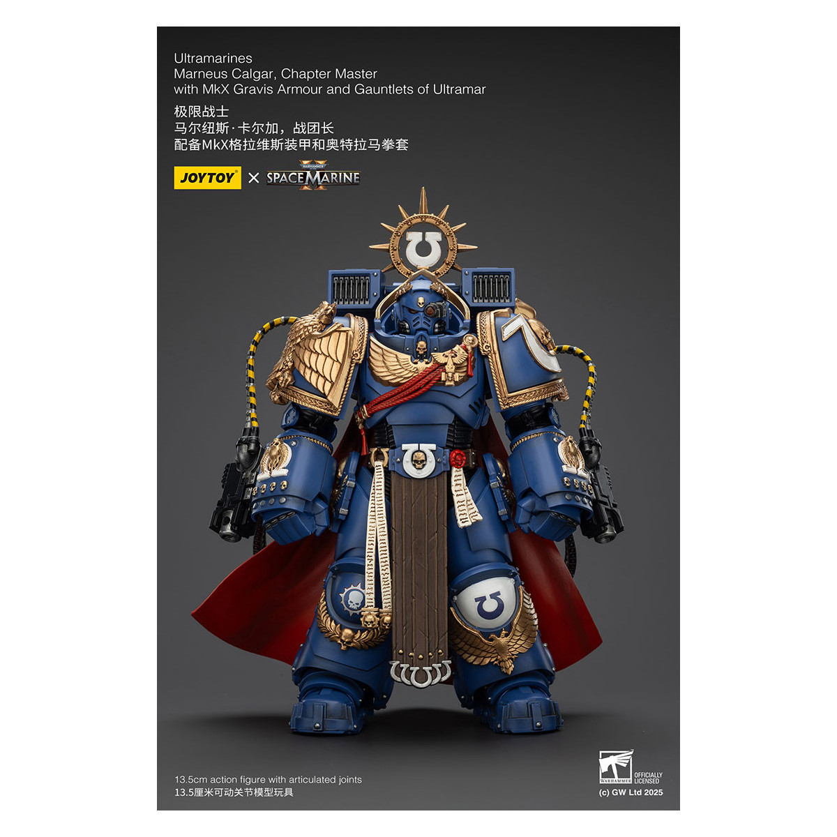 Joytoy - Space Marine II - Marneus Calgar, Maestro di Capitolo con Armatura MkX Gravis e Guanti di Ultramar