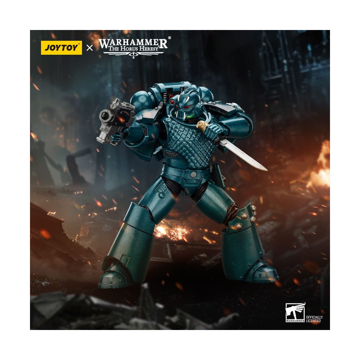 Joytoy - Warhammer - Legione Alfa - Cacciatore di teste con mitragliatrice Banestrike e pugnale di potenza - L'Eresia di Horus