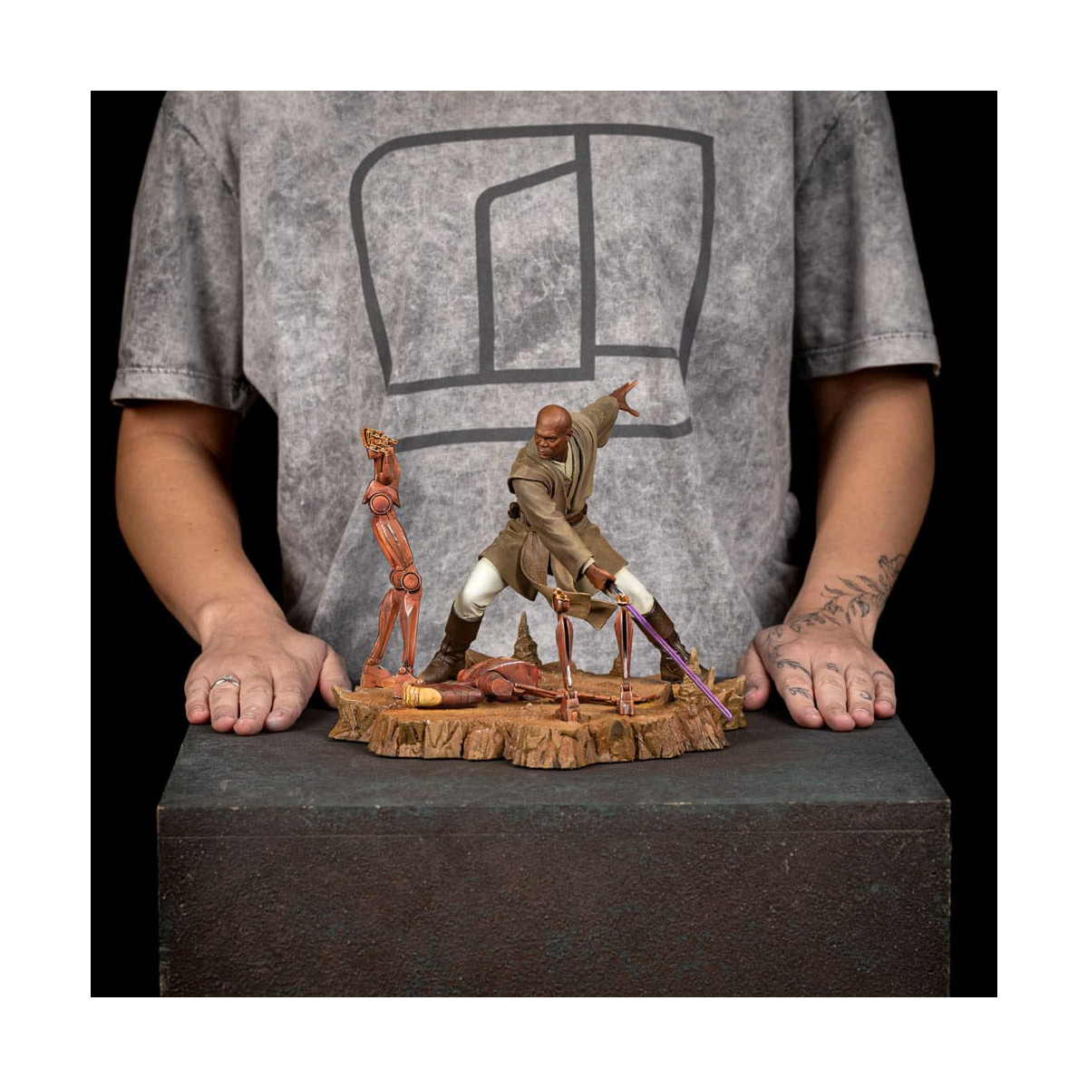 IRON STUDIOS - Mace Windu in scala artistica 1/10 - Star Wars: Attacco dei Cloni