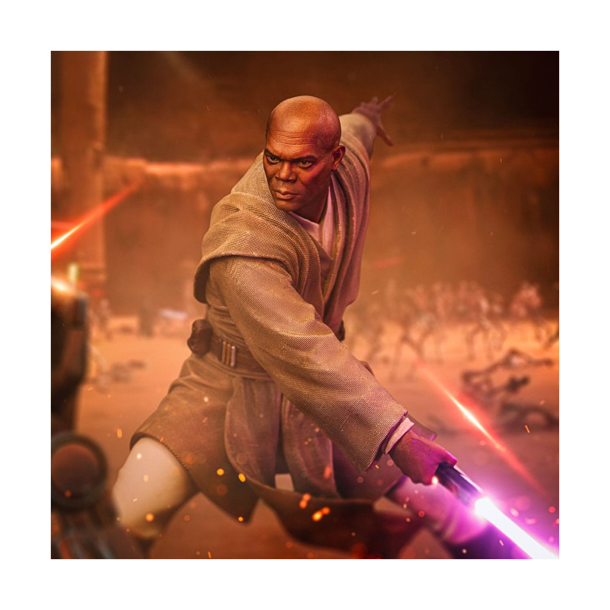 IRON STUDIOS - Mace Windu in scala artistica 1/10 - Star Wars: Attacco dei Cloni