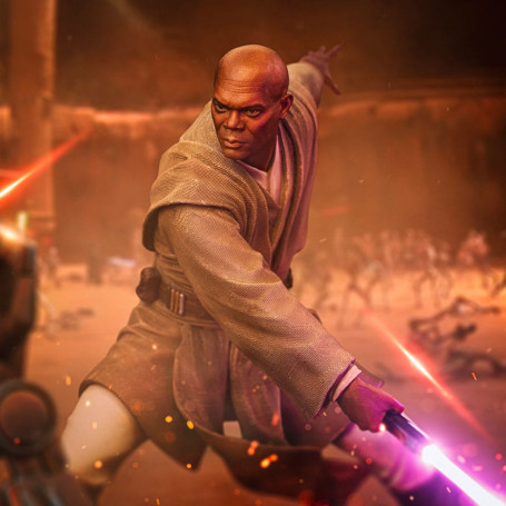 IRON STUDIOS - Mace Windu in scala artistica 1/10 - Star Wars: Attacco dei Cloni