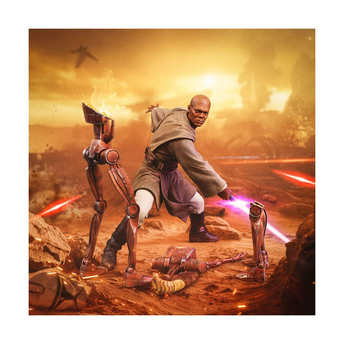 IRON STUDIOS - Mace Windu in scala artistica 1/10 - Star Wars: Attacco dei Cloni