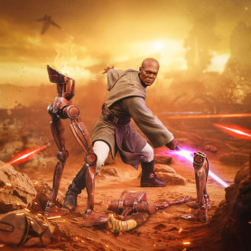 IRON STUDIOS - Mace Windu in scala artistica 1/10 - Star Wars: Attacco dei Cloni