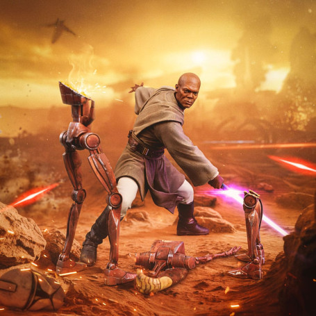 IRON STUDIOS - Mace Windu in scala artistica 1/10 - Star Wars: Attacco dei Cloni