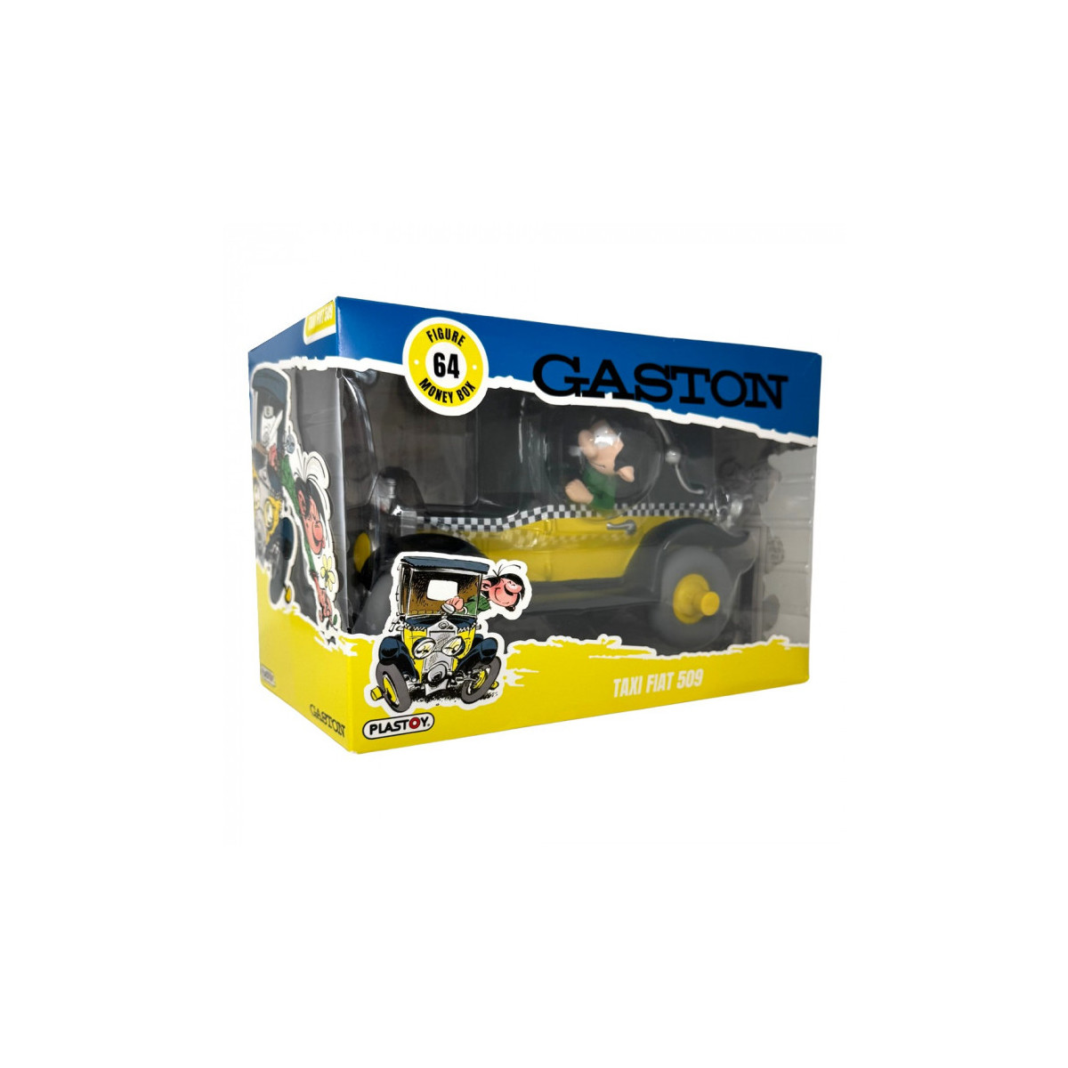 Plastoy Tirelire Gaston Lagaffe - Gaston Lagaffe e il suo Taxi Fiat 509