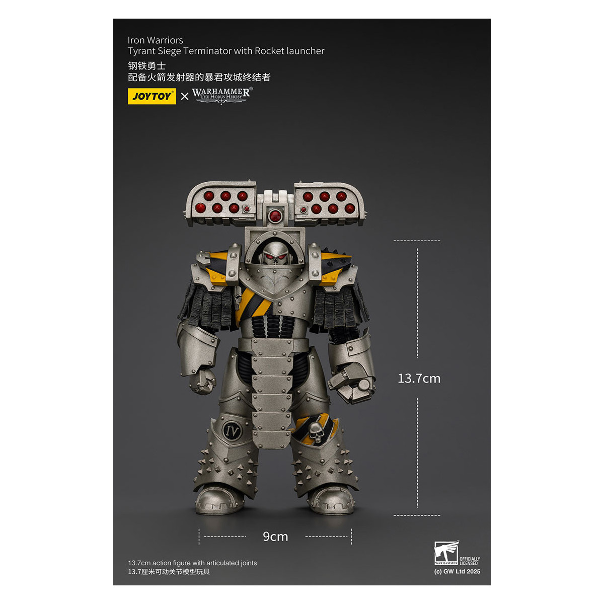 Joytoy - Warhammer - Iron Warriors Tyrant Siege Terminator Squad - Tyrant Siege Terminator con lanciarazzi