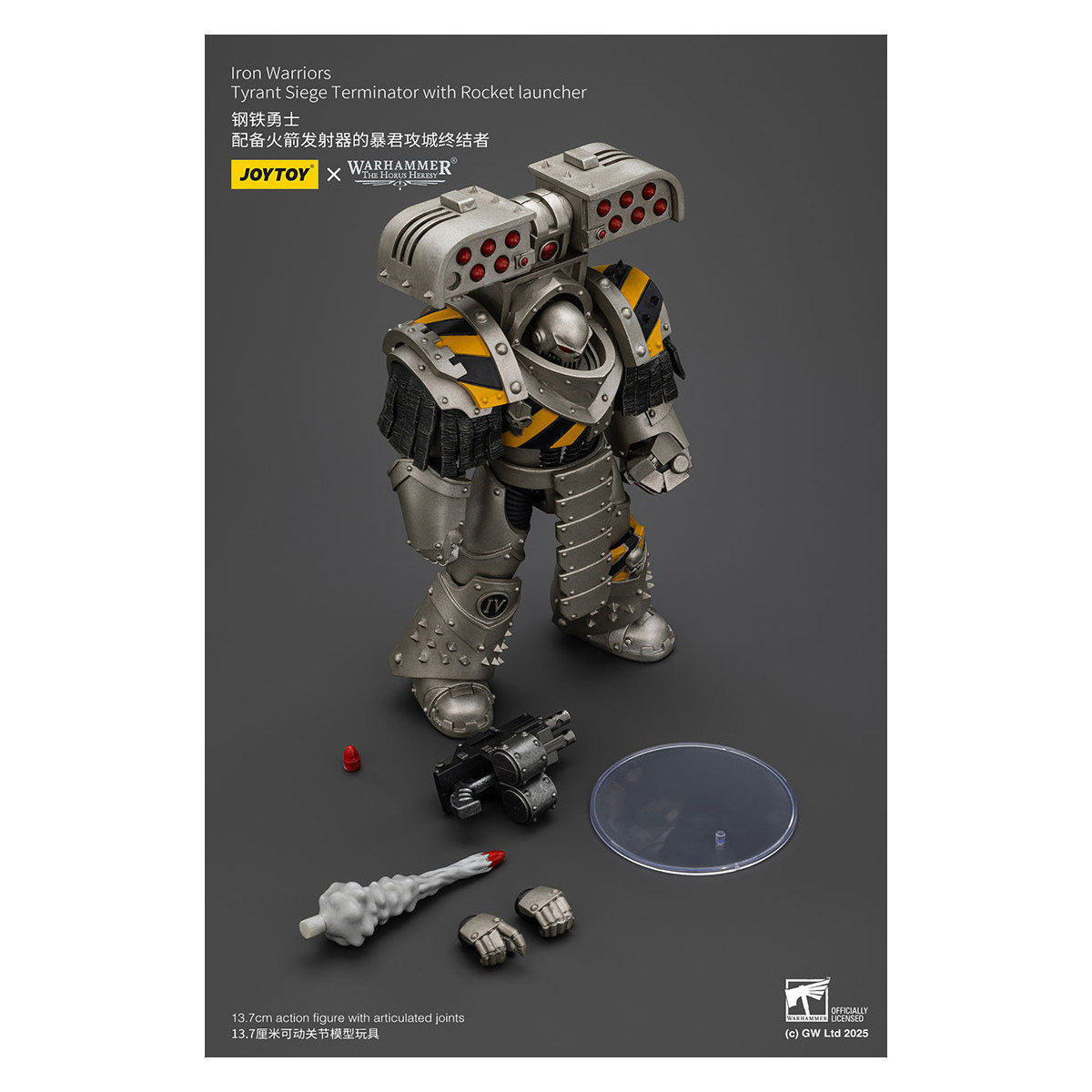 Joytoy - Warhammer - Iron Warriors Tyrant Siege Terminator Squad - Tyrant Siege Terminator con lanciarazzi