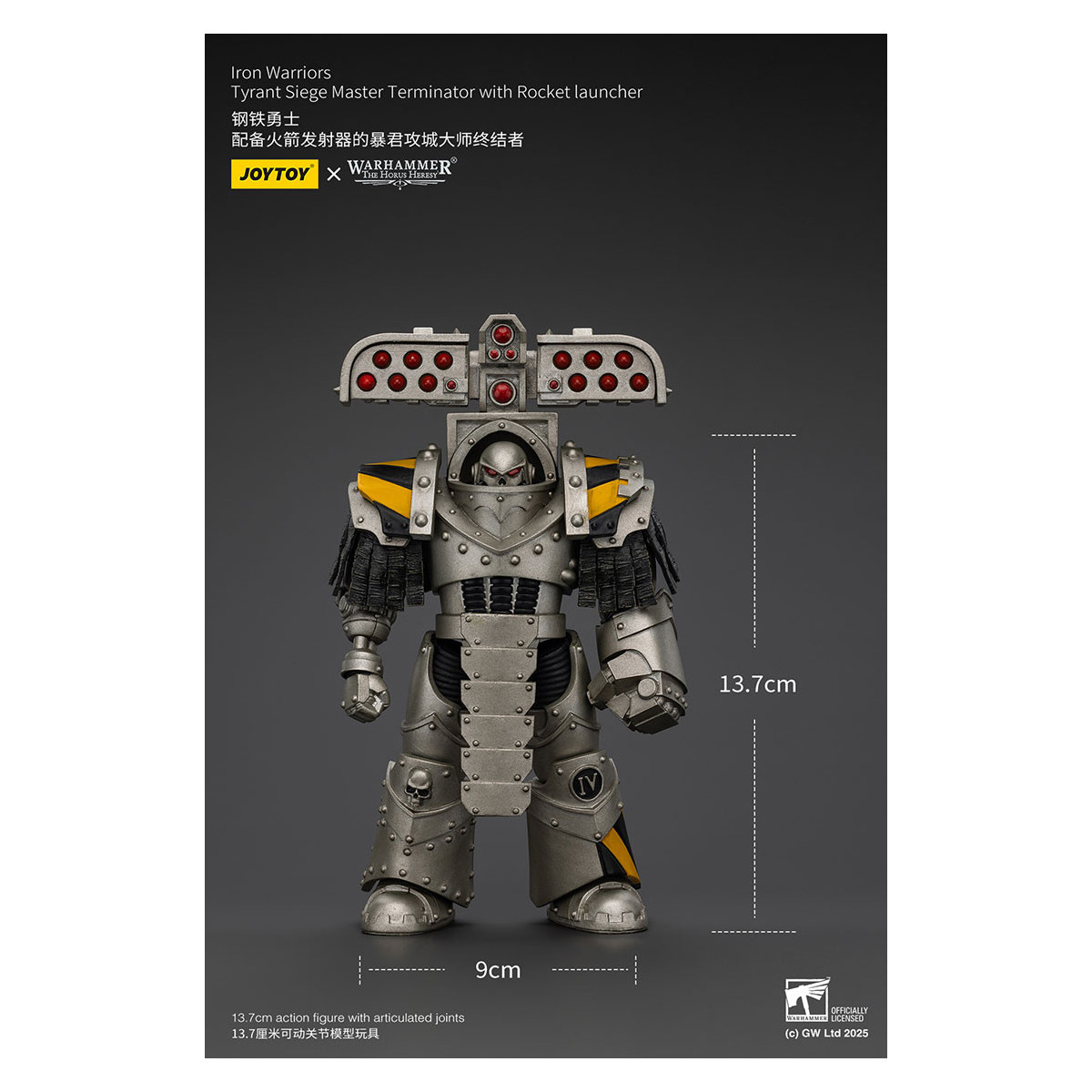 Joytoy - Warhammer - Iron Warriors Tyrant Siege Terminator Squad - Siege Master Terminator con lanciarazzi