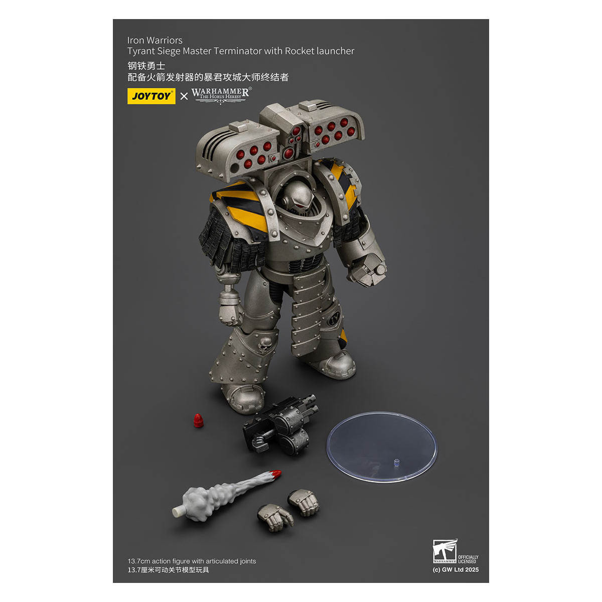 Joytoy - Warhammer - Iron Warriors Tyrant Siege Terminator Squad - Siege Master Terminator con lanciarazzi