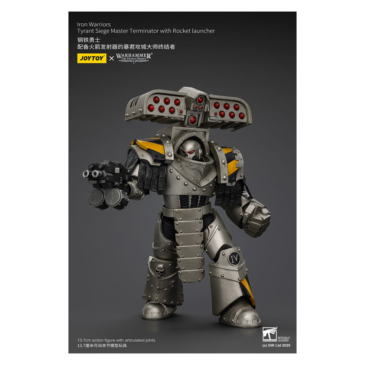 Joytoy - Warhammer - Iron Warriors Tyrant Siege Terminator Squad - Siege Master Terminator con lanciarazzi