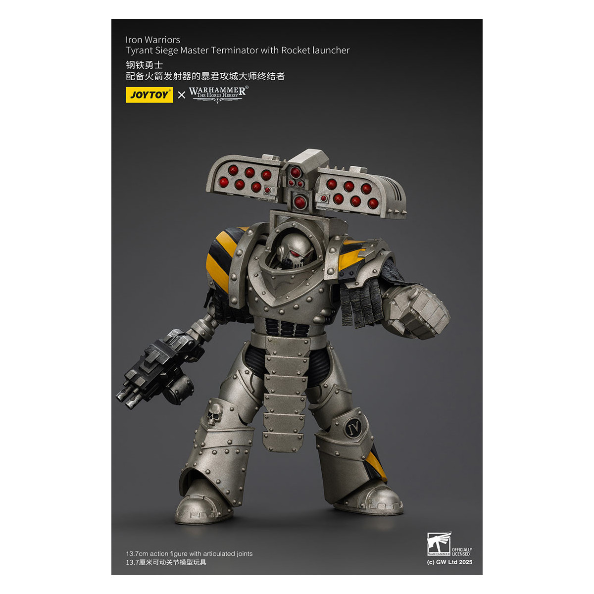 Joytoy - Warhammer - Iron Warriors Tyrant Siege Terminator Squad - Siege Master Terminator con lanciarazzi
