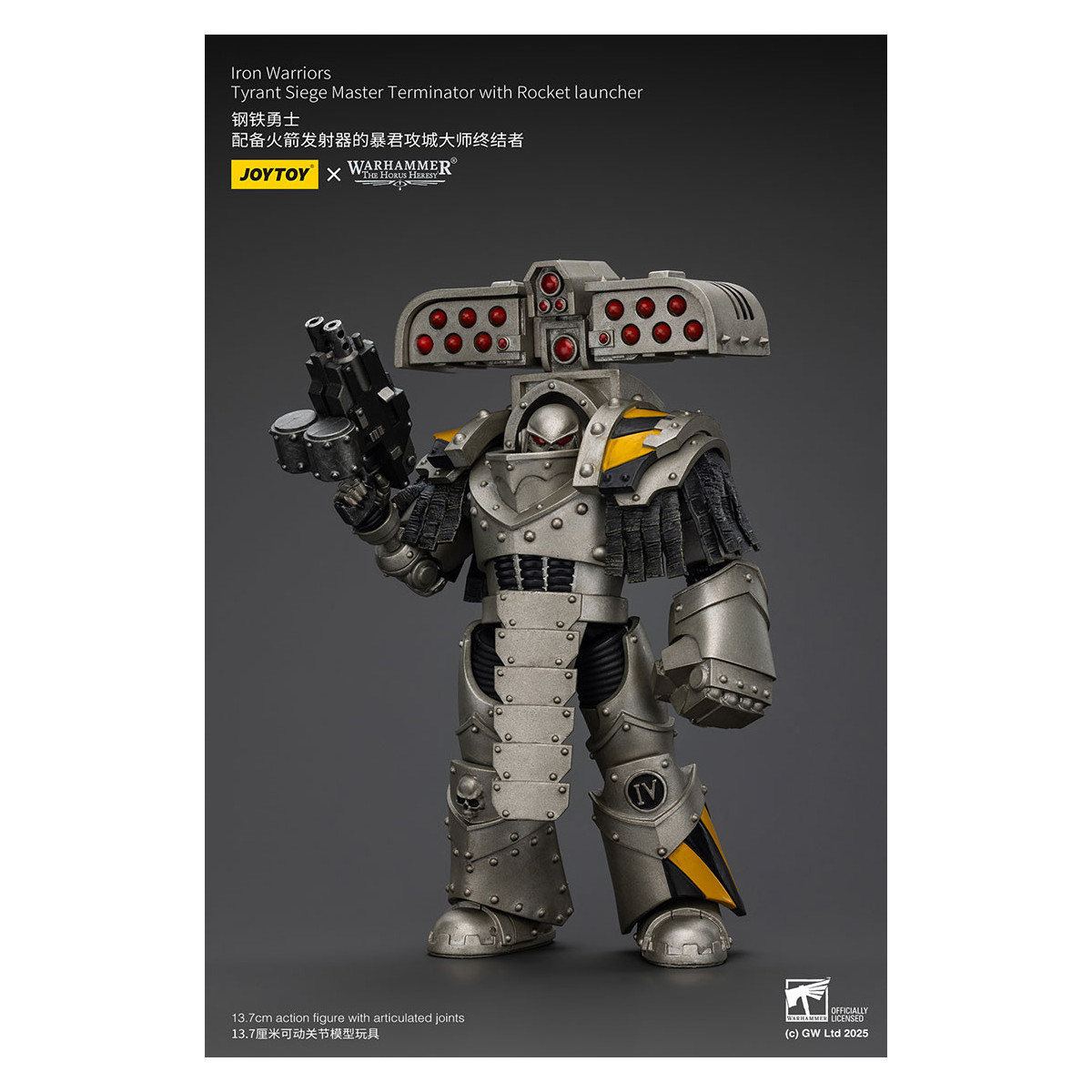 Joytoy - Warhammer - Iron Warriors Tyrant Siege Terminator Squad - Siege Master Terminator con lanciarazzi