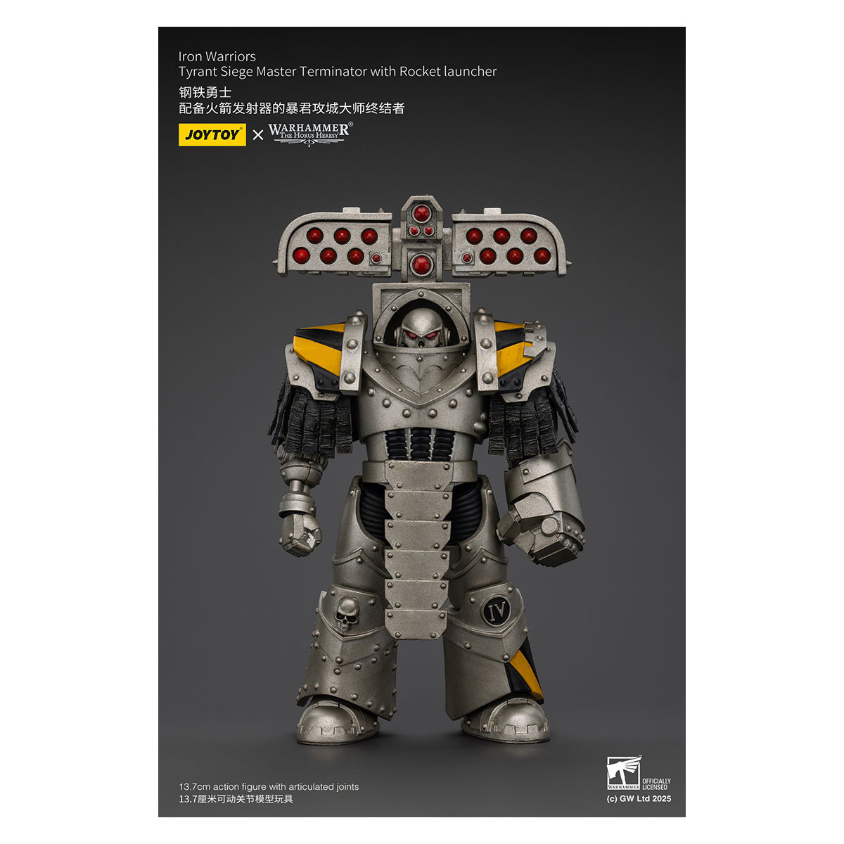 Joytoy - Warhammer - Iron Warriors Tyrant Siege Terminator Squad - Siege Master Terminator con lanciarazzi