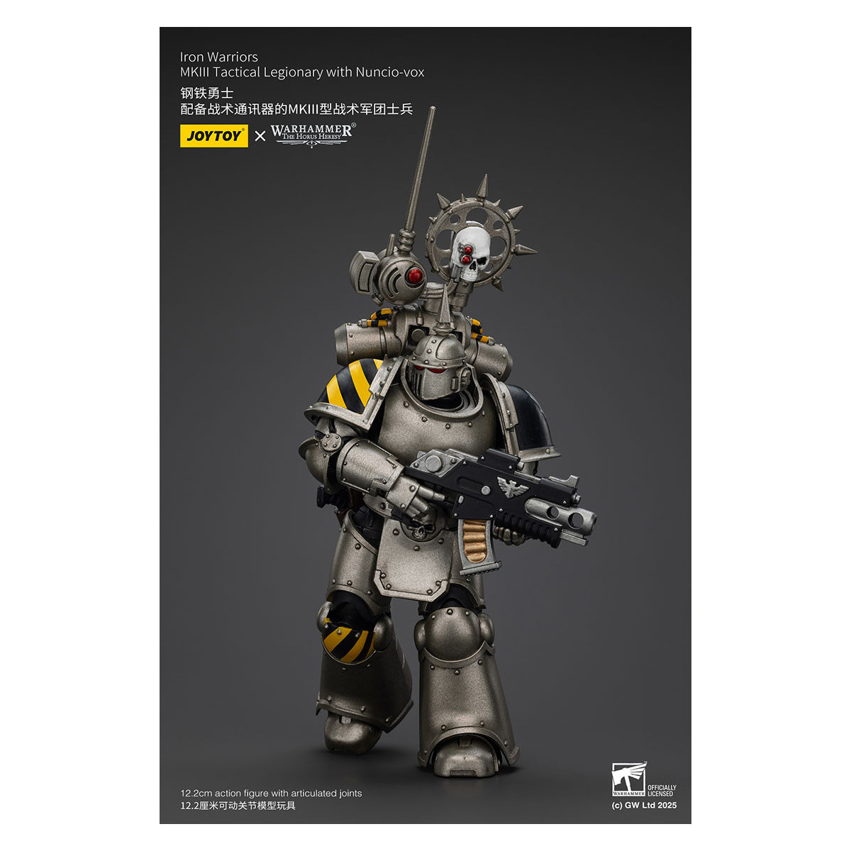 Joytoy - Warhammer - Iron Warriors Mk III Tactical Squad - Mk III Tactical Legionary con Nuncio-vox