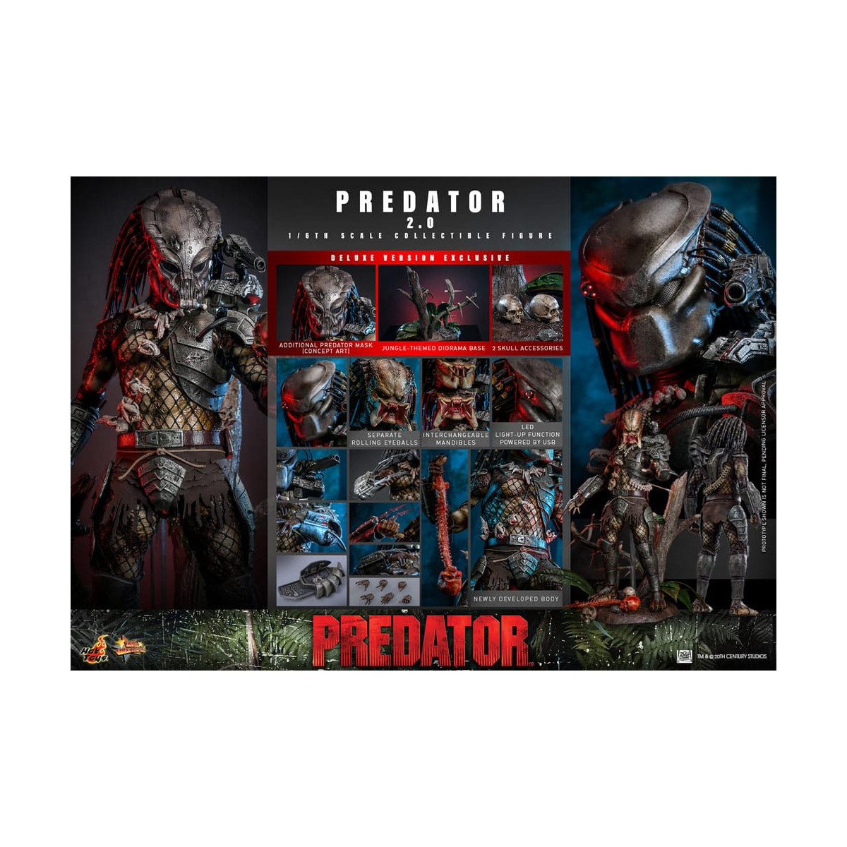 Hot Toys - Predator 2.0 Versione Deluxe - Cacciatore della giungla