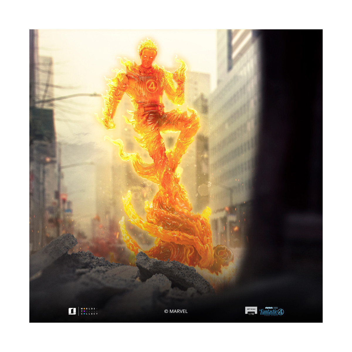 Iron Studios - Marvel Fantastic 4 - Torcia Umana Johnny Storm Scala Arte 1/10
