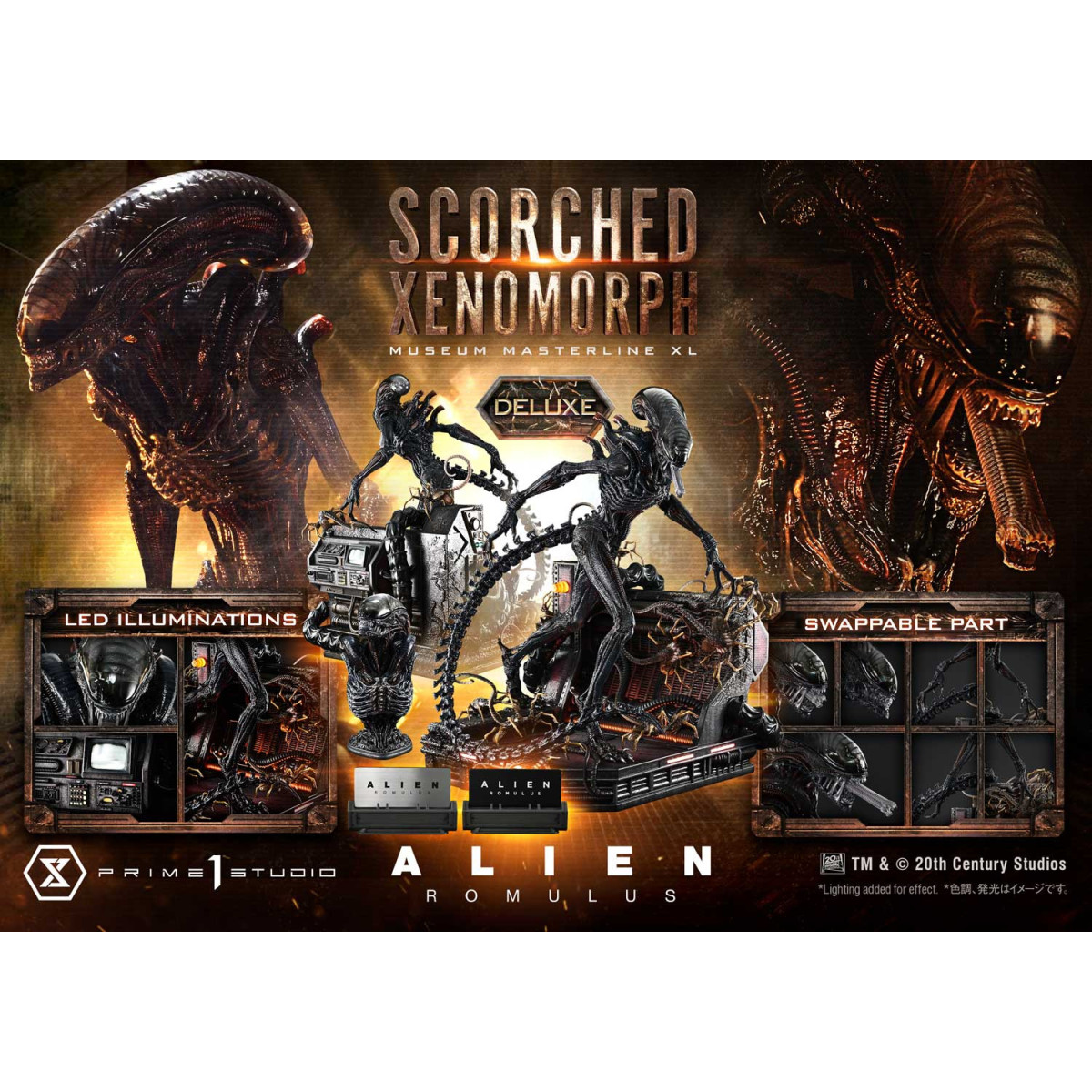 Prime 1 Studio - Scorched Xenomorph DX Bonus Version 1/3 - Alien: Museo Romulus Masterline XL
