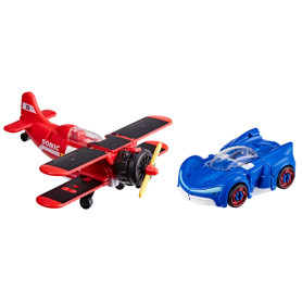 Hasbro - Transformers Collaborativi Sonic the Hedgehog x Transformers - Coda d'ala e Booster blu
