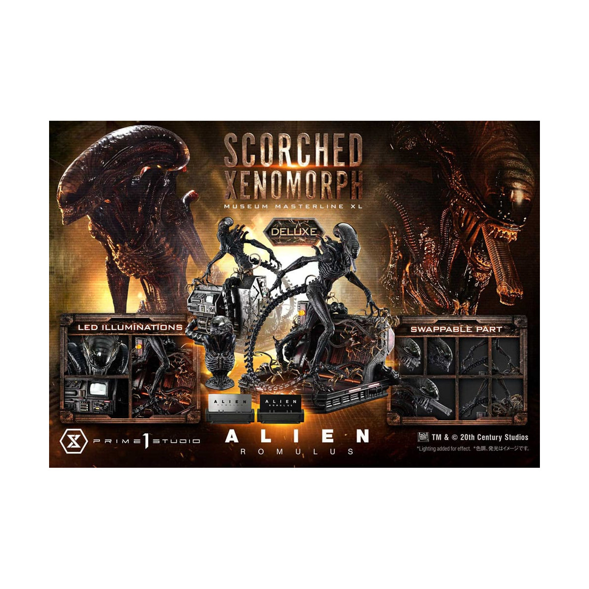 Prime 1 Studio - Xenomorfo bruciato versione Deluxe 1/3 - Alien: Museo Romulus Masterline XL