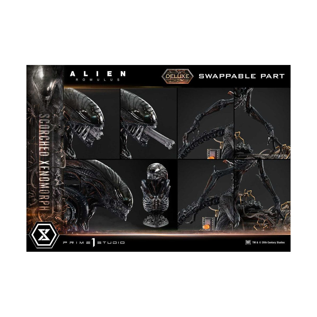 Prime 1 Studio - Xenomorfo bruciato versione Deluxe 1/3 - Alien: Museo Romulus Masterline XL