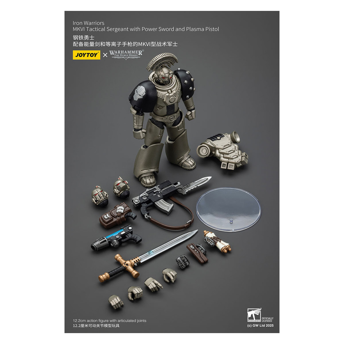 Joytoy - Warhammer - Sergente tattico Iron Warriors MKVI con spada elettrica e pistola al plasma