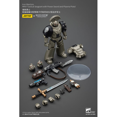 Joytoy - Warhammer - Sergente tattico Iron Warriors MKVI con spada elettrica e pistola al plasma