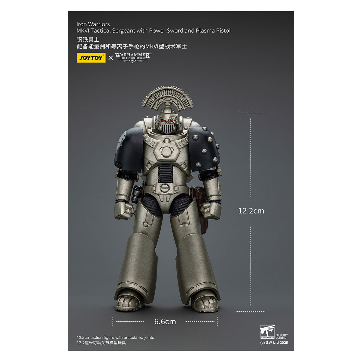 Joytoy - Warhammer - Sergente tattico Iron Warriors MKVI con spada elettrica e pistola al plasma