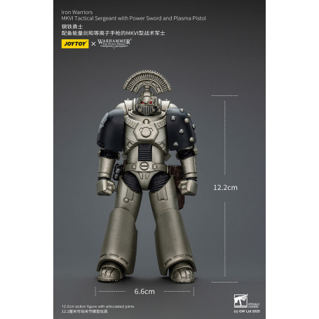 Joytoy - Warhammer - Sergente tattico Iron Warriors MKVI con spada elettrica e pistola al plasma