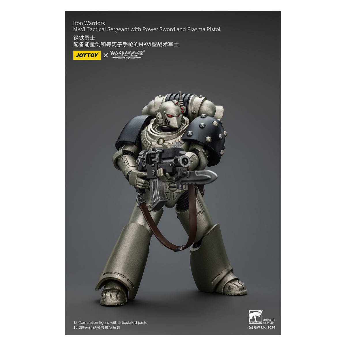 Joytoy - Warhammer - Sergente tattico Iron Warriors MKVI con spada elettrica e pistola al plasma