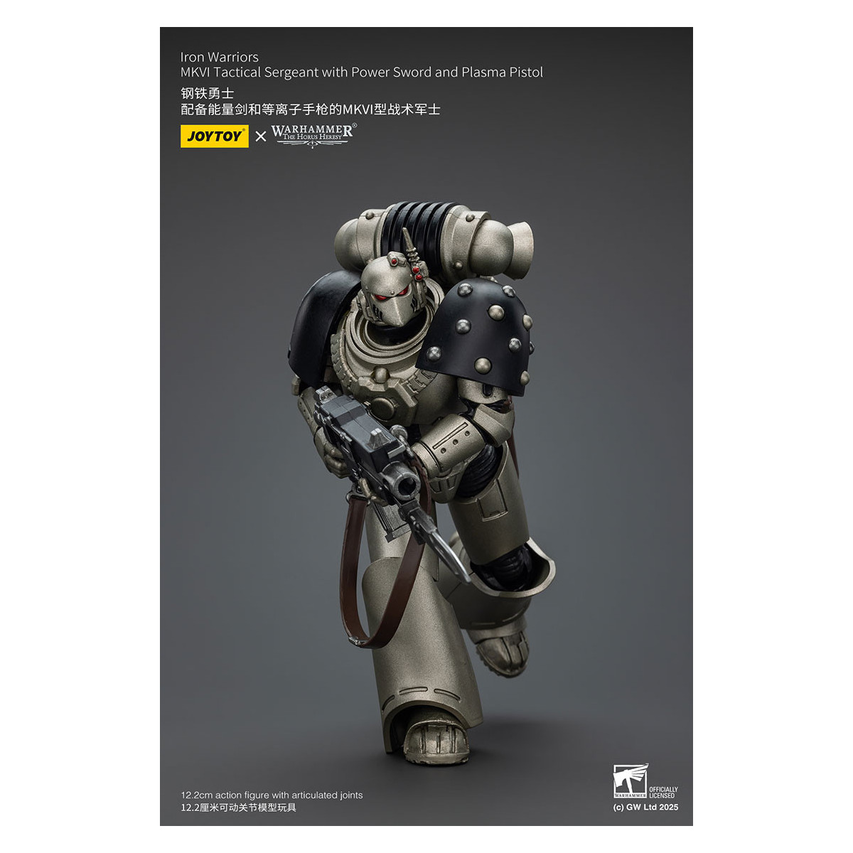Joytoy - Warhammer - Sergente tattico Iron Warriors MKVI con spada elettrica e pistola al plasma