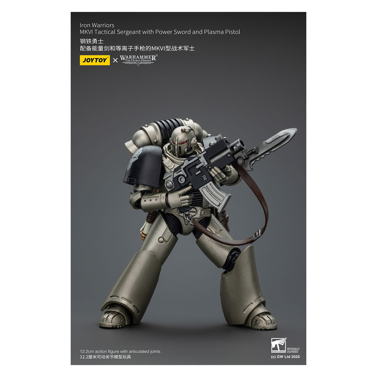 Joytoy - Warhammer - Sergente tattico Iron Warriors MKVI con spada elettrica e pistola al plasma