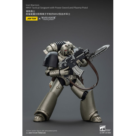 Joytoy - Warhammer - Sergente tattico Iron Warriors MKVI con spada elettrica e pistola al plasma