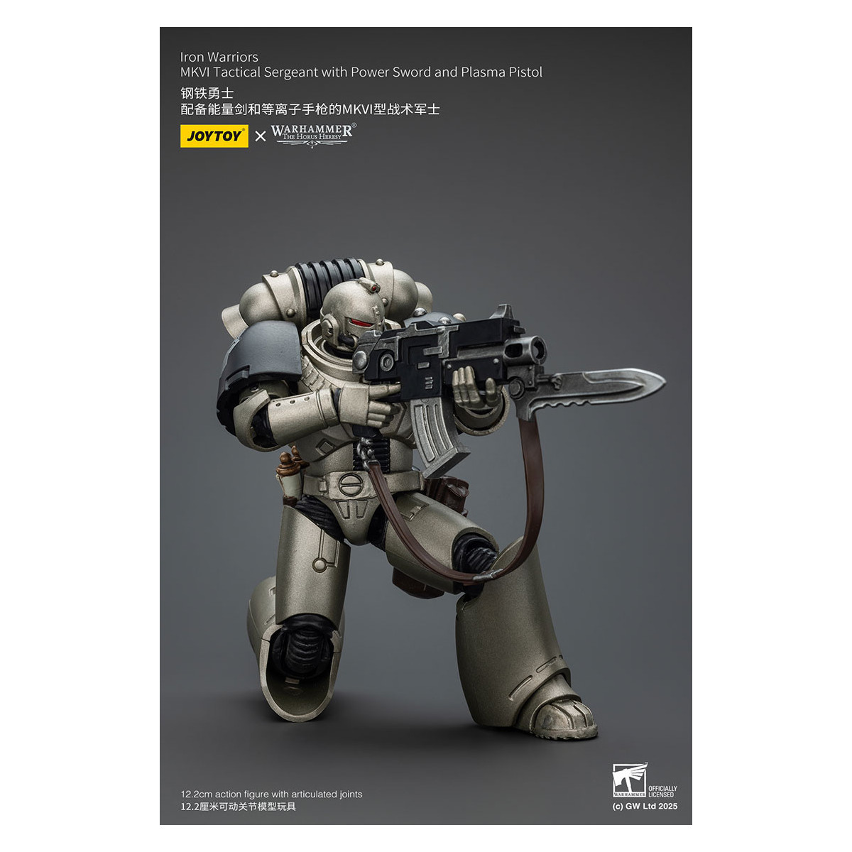 Joytoy - Warhammer - Sergente tattico Iron Warriors MKVI con spada elettrica e pistola al plasma